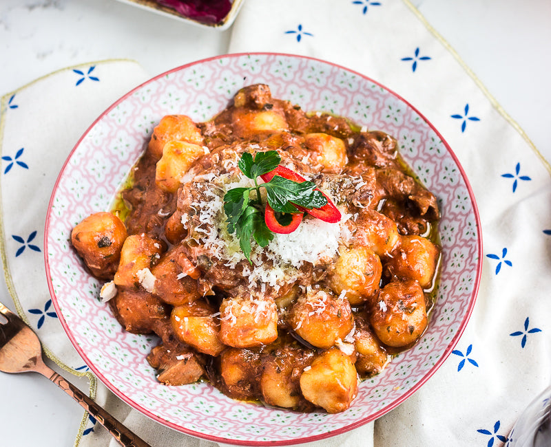 "Gnocchi balsamic lamb ragu"